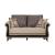 SM Breda Fabric Storage Sleeper Loveseat with Wood Trim