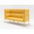 Stilt Fabric Office 3 Seater Highback Sofa w/Metal Legs