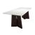 6344 Rectangular Carrara Luxury Marble Dining Table with Architectural Legs