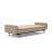 Dublexo Deluxe Fabric Sofa Bed w/Arms & Dark Wood Styletto Legs