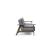 Dublexo Frej Fabric Sofa Bed w/Smoked Oak Arms & Legs