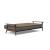 Dublexo Frej Fabric Sofa Bed w/Smoked Oak Arms & Legs