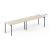 Zedo Single Row Office 2 Desk Bench w/2 Grommets, Depth 30.9