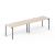 Zedo Single Row Office 2 Desk Bench w/2 Grommets, Depth 30.9