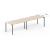 Zedo Single Row Office 2 Desk Bench w/2 Grommets, Depth 34.8