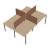 Zedo Rectangular Office 4 Desk Bench, Depth 68.1