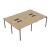 Zedo Rectangular Office 4 Desk Bench w/4 Grommets, Depth 68.1