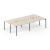 Zedo Rectangular Office 4 Desk Bench w/4 Grommets, Depth 68.1