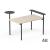 Zedo Single Office Desk for 1 Person w/Side Shelf & Rounded Shelf