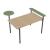Zedo Single Office Desk for 1 Person w/Side Shelf & Rounded Shelf