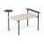 Zedo Single Office Desk for 1 Person w/Side Shelf & Rounded Shelf