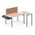 Zedo Single Office Desk w/Screen, High Table & Felt-Lined Metal Side Drawer