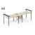 Zedo 2-Desk Office Workstation w/Hanged Pedestal & 2 Side Shelves