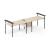Zedo 2-Desk Office Workstation w/Hanged Pedestal & 2 Side Shelves