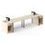 Zedo 2-Desk Office Workstation w/2 Pedestals & 2 Curved Shelves