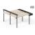 Zedo 2-Desk Office Workstation w/2 Felt-Lined Metal Side Drawers & Side Shelf