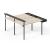 Zedo 2-Desk Office Workstation w/2 Felt-Lined Metal Side Drawers & Side Shelf