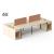 Zedo 4-Desk Bench Office Workstation w/4 Pedestals & 2 Screens