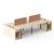 Zedo 4-Desk Bench Office Workstation w/4 Pedestals & 2 Screens