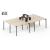 Zedo 4 Desk Office Workstation w/2 Hanging Pedestald & 2 Curved Shelves