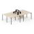 Zedo 4 Desk Office Workstation w/2 Hanging Pedestald & 2 Curved Shelves