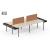 Zedo 4-Desk Bench Office Workstation w/4 Side Drawers & 2 Screens
