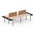 Zedo 4-Desk Bench Office Workstation w/4 Side Drawers & 2 Screens