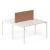 Zedo 4-Desk Office Workstation w/2 Pedestals, 2 Side Drawers, 2 Screens & Curved Shelf