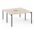 Zedo 4-Desk Office Workstation w/2 Pedestals, 2 Side Drawers, 2 Screens & Curved Shelf