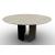 Twins W62.9-inch Ceramic/Metal Customizable Round Dining Table