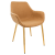 Markley Leather Dining Armchair with Gold Metal Legs