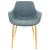 Markley Leather Dining Armchair with Gold Metal Legs