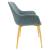 Markley Leather Dining Armchair with Gold Metal Legs