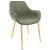 Markley Leather Dining Armchair with Gold Metal Legs