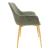 Markley Leather Dining Armchair with Gold Metal Legs