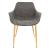 Markley Leather Dining Armchair with Gold Metal Legs