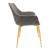 Markley Leather Dining Armchair with Gold Metal Legs