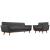 Engage Tufted Fabric Armchair & Sofa (Set of 2)