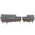 Engage Tufted Fabric Armchair & Loveseat (Set of 2)