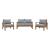 Marina 3-Pc Outdoor Patio Teak Set, Composition 1