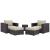 Convene 5-Pc Outdoor Patio Synthetic Rattan Sectional Set