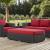 Convene Outdoor Patio Rectangle Fabric/Synthetic Rattan Weave Ottoman