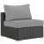 Sojourn Fabric Sunbrella/Synthetic Rattan Weave Outdoor Patio Armless Chair