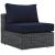 Summon Sunbrella/Synthetic Rattan Weave Outdoor Patio Armless Chair