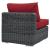 Summon Sunbrella/Synthetic Rattan Weave Outdoor Patio Armless Chair