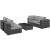 Sojourn 5-Pc Outdoor Patio Sunbrella/Synthetic Rattan Weave Sectional Set, Composition 2