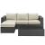 Sojourn 3-Pc Outdoor Patio Sunbrella/Synthetic Rattan Weave Sectional Set, Composition 1
