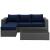 Sojourn 3-Pc Outdoor Patio Sunbrella/Synthetic Rattan Weave Sectional Set, Composition 1