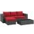 Sojourn 3-Pc Outdoor Patio Sunbrella/Synthetic Rattan Weave Sectional Set, Composition 1