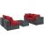 Summon 5-Pc Outdoor Patio Sunbrella/Synthetic Rattan Weave Sectional Set, Composition 2